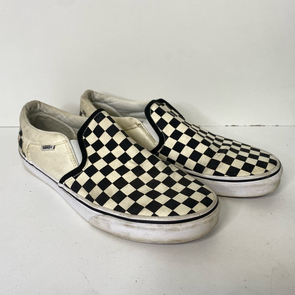 Vans Size 10 Checkered Slip On Low Top Shoe Sneakers